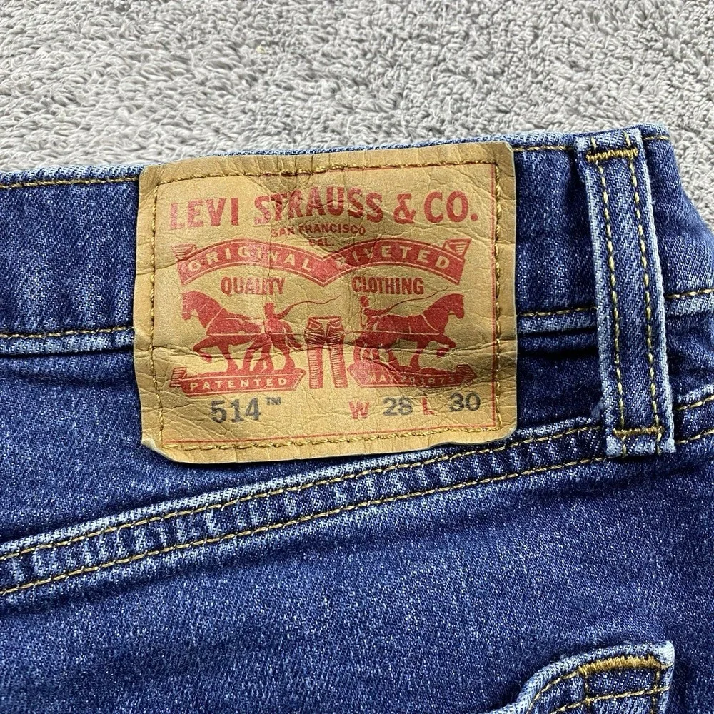 Levis 514 Straight Fit Jeans Mens 28x30 Blue Medium Wash‎ Mid Rise